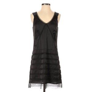 Gap NWT Sexy V-Neck Mesh Tier Little Black Cocktail Dress 2